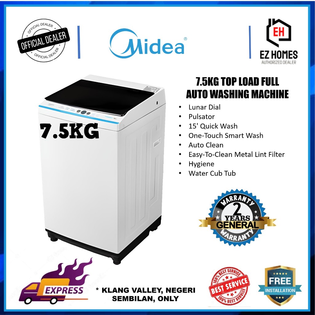 Midea Kg Fully Auto Washing Machine Ma W Wk E Washer Mesin Basuh