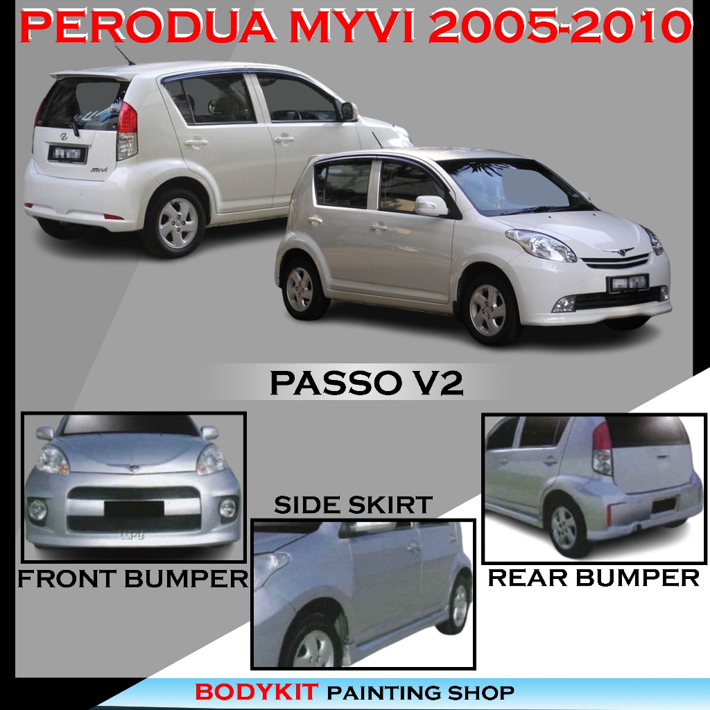 PERODUA MYVI FIRST MODEL 2005 PASSO V2 STYLE FULLSET SKIRTING FRONT