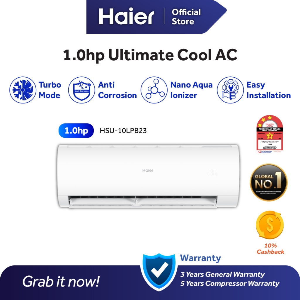 Haier Hp Non Inverter R Nano Aqua Ionizer Air Conditioner