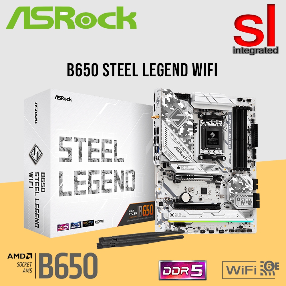 Asrock B Steel Legend Wifi Am Atx Gaming Motherboard Shopee Malaysia