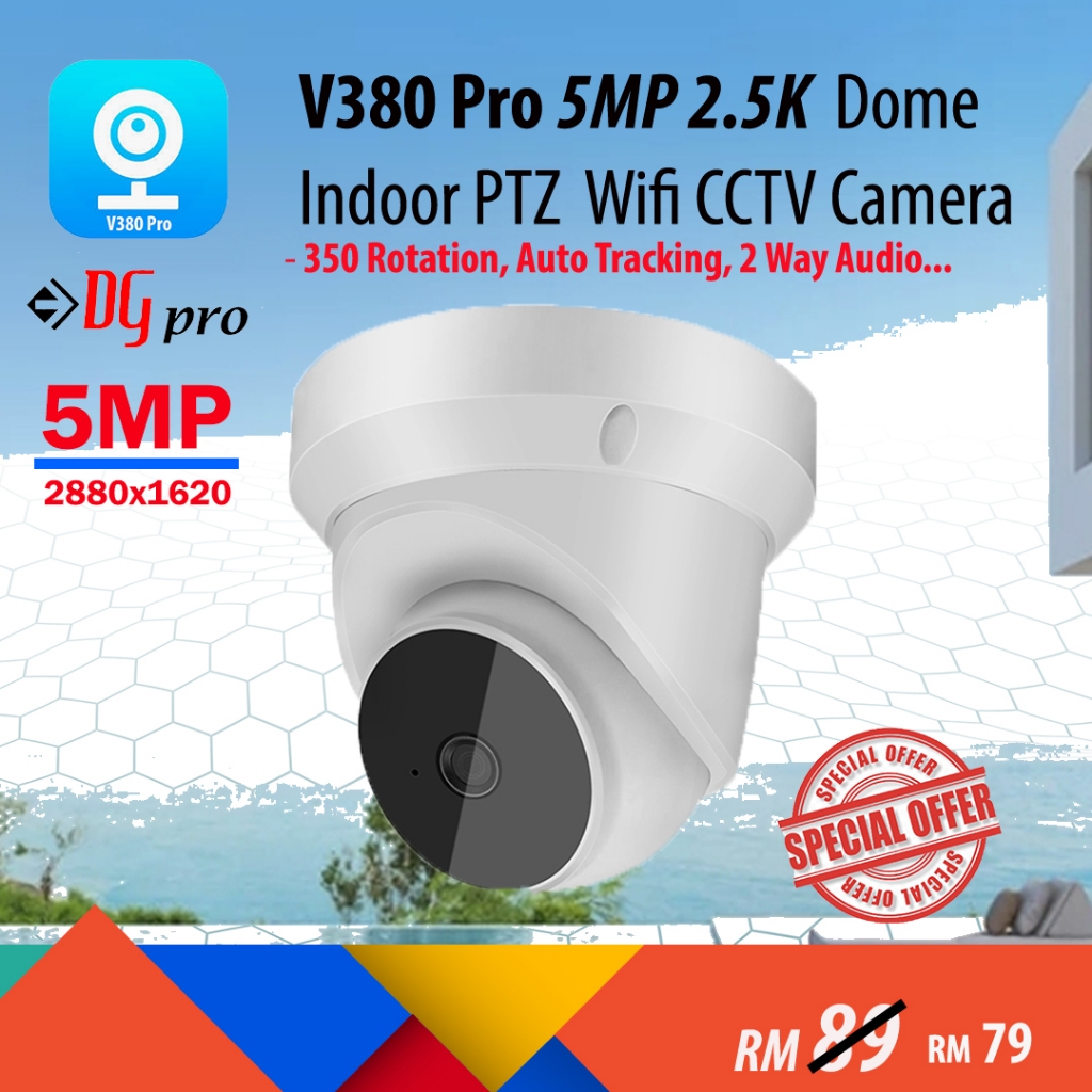 V Pro Mp X Indoor Dome Wireless Wifi Cctv Camera