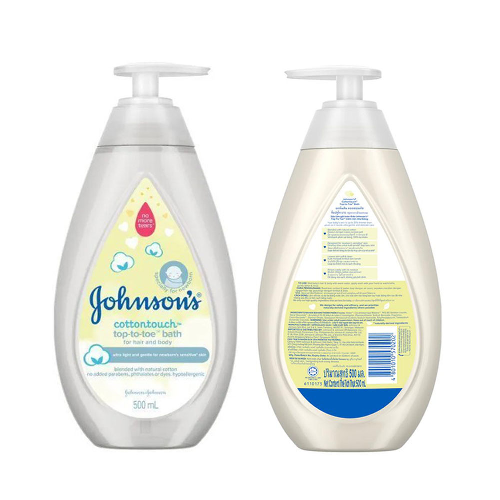 Johnson S Cotton Touch Top To Toe Bath 500ml Newborn Infant Baby Hair