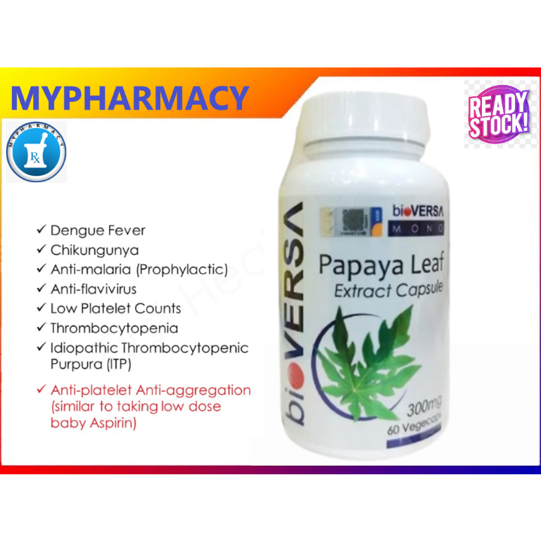 Bioversa Papaya Leaf Extract Mg Vegicap S Shopee Malaysia