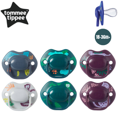 Tommee Tippee Moda Midnight Jungle Soothers Twin Pack Months