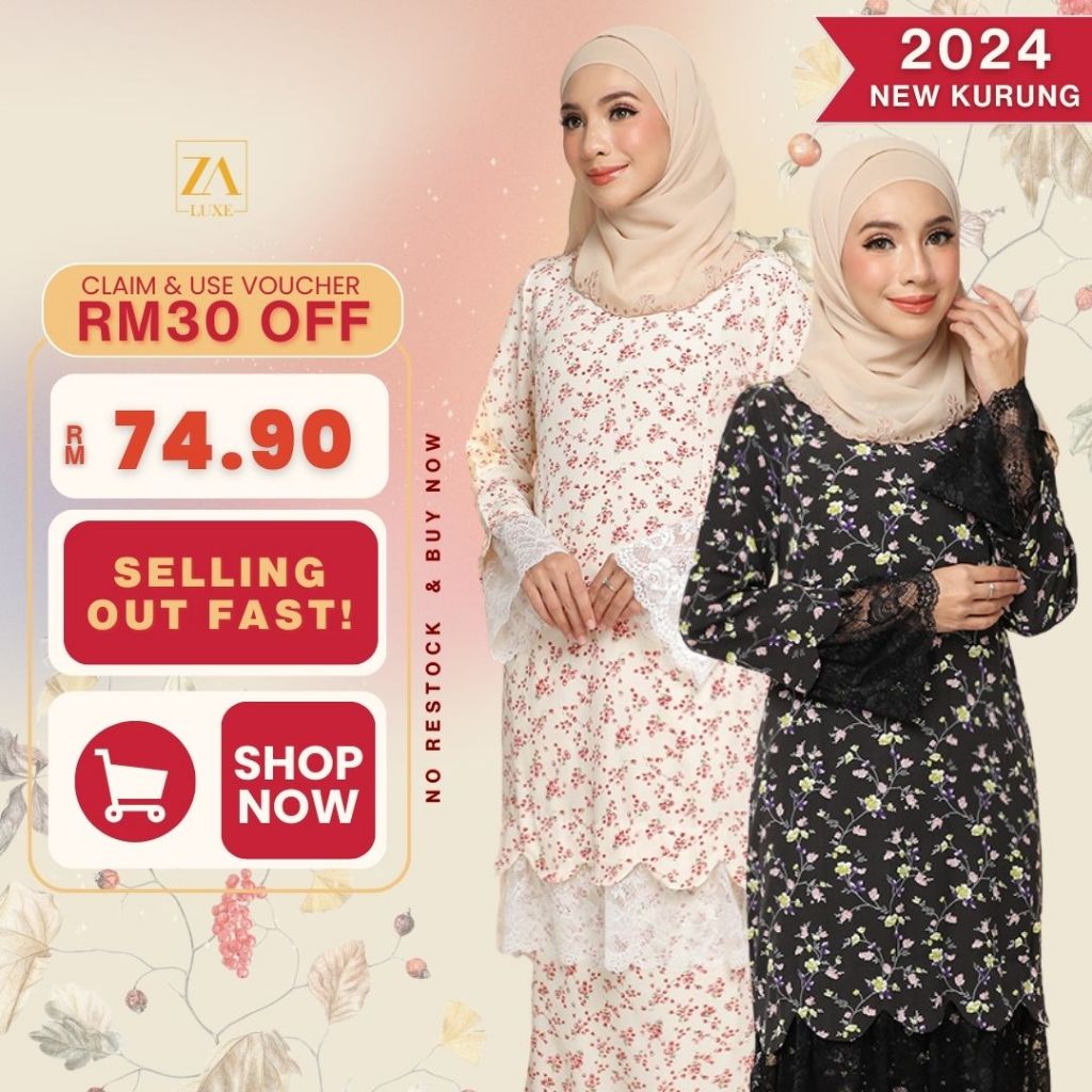 Zoe Arissa Baju Raya Haji Viral Raynie Baju Kurung Labuh Klasik