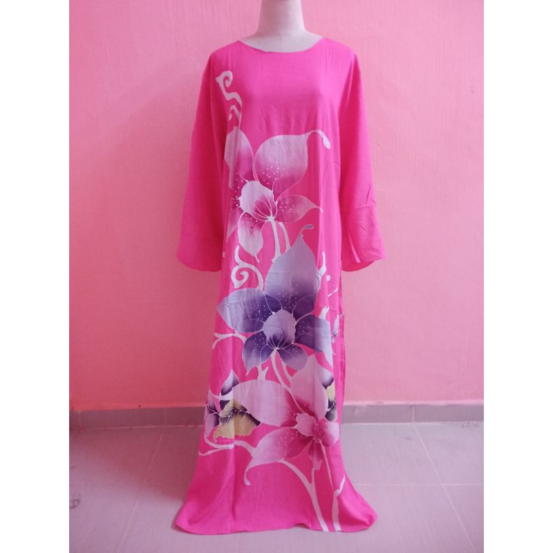 Kaftan Batik Lukis Lengan Panjang Cotton Viscose Shopee Malaysia