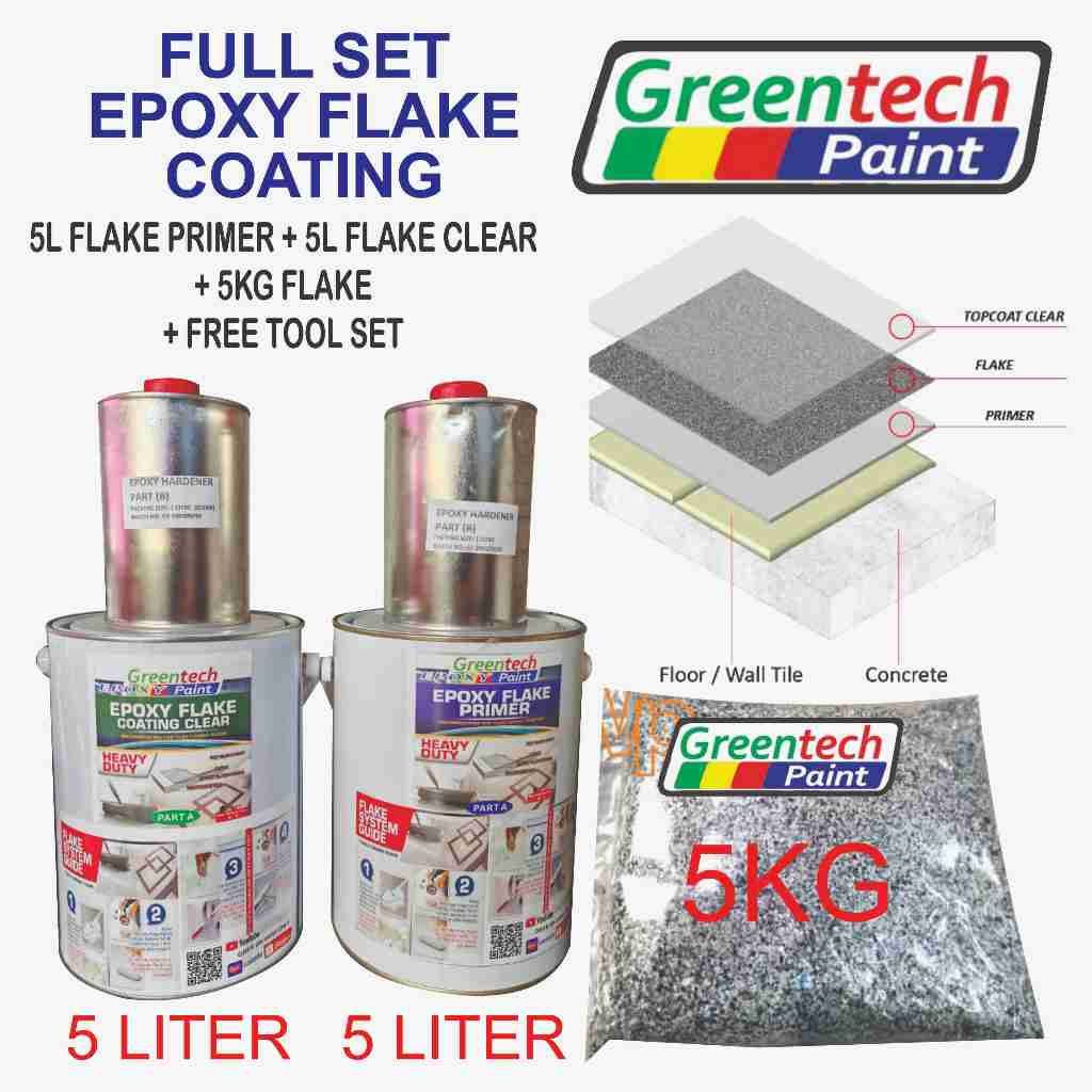 L Kg Flake Colour Epoxy Coating Full Set Toilet Kitchen Floor Tile