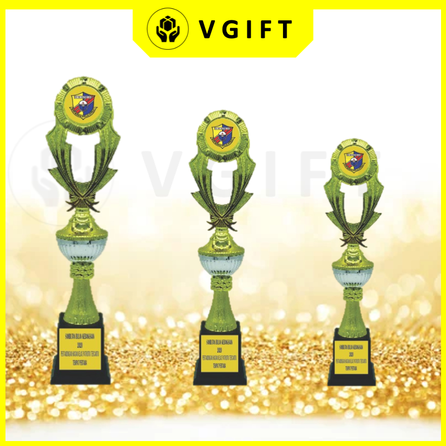 Plastic Trophy Pt Anugerah Cemerlang Label Logo Hadiah Sukan