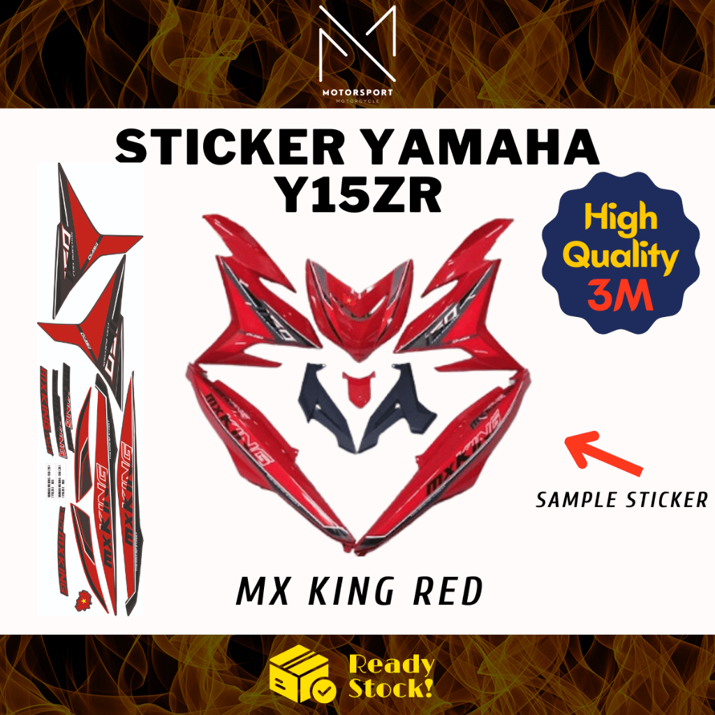 YAMAHA Y15zr Coverset Sticker Stripe MX King Red Blue Kaverset Ysuku 3M