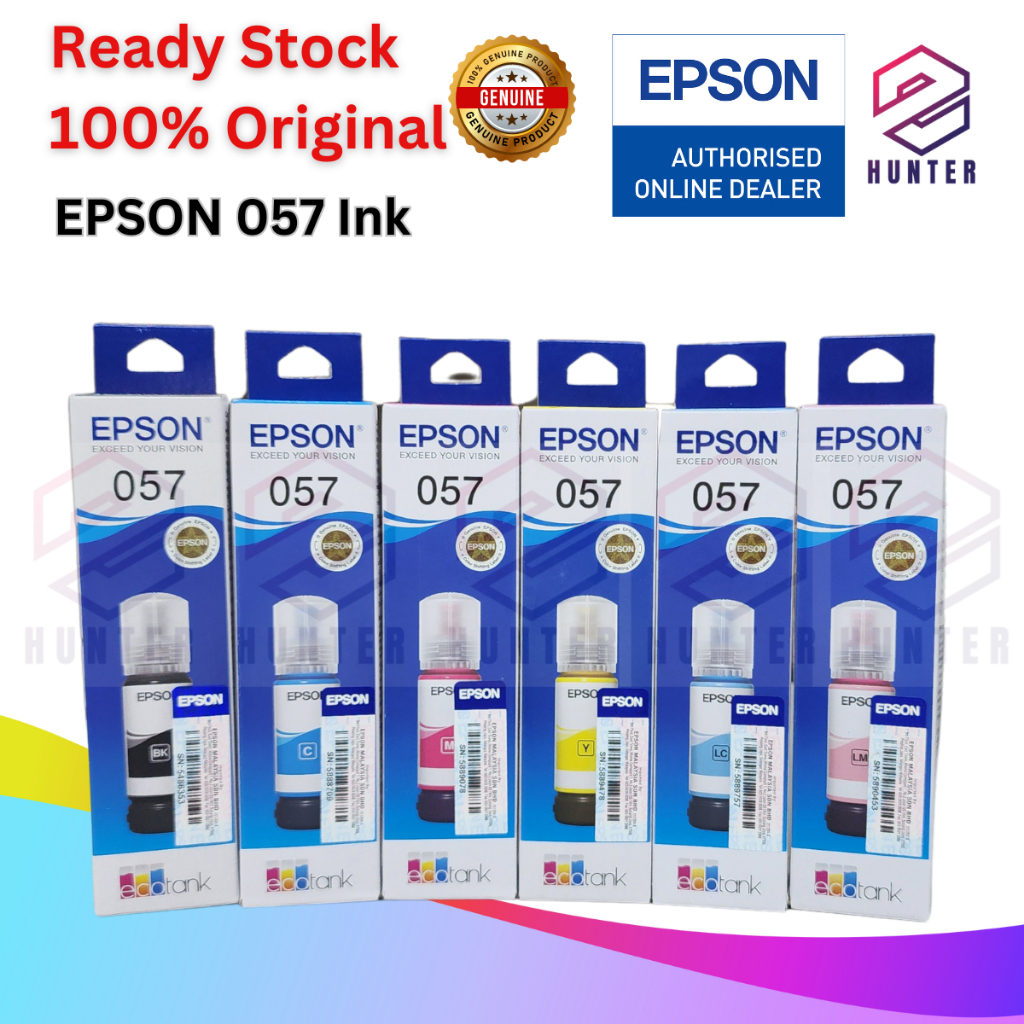 Epson 057 Ink Bottle For L8050 L18050 Printer Black Cyan Magenta