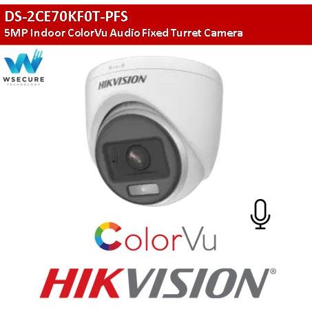 HIKVISION 5MP Indoor ColorVu Audio Fixed Turret Camera DS 2CE70KF0T