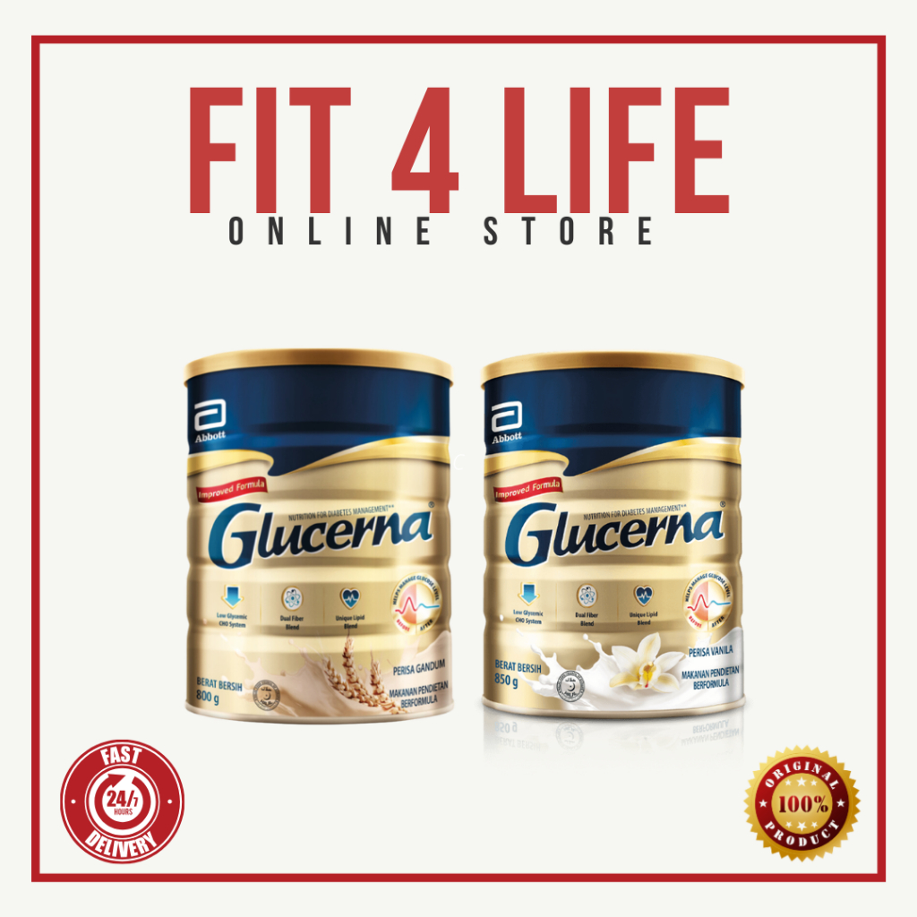 Abbott Glucerna Gold Vanilla Wheat Improved Formula 850g X 2 Tins