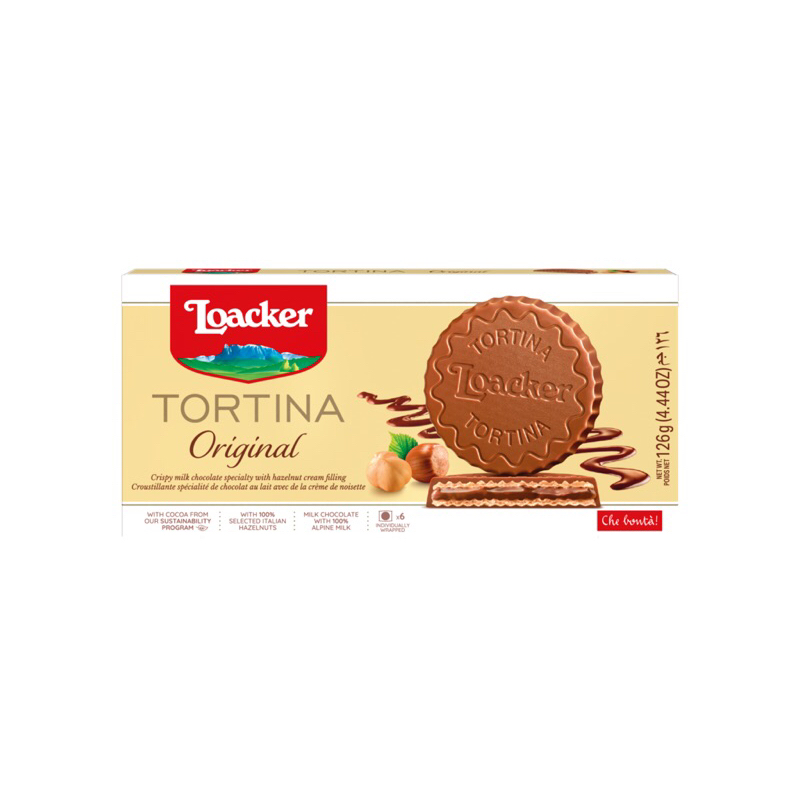 Loacker Tortina Original Biscuits Wafer Chocolate 125gram Shopee Malaysia