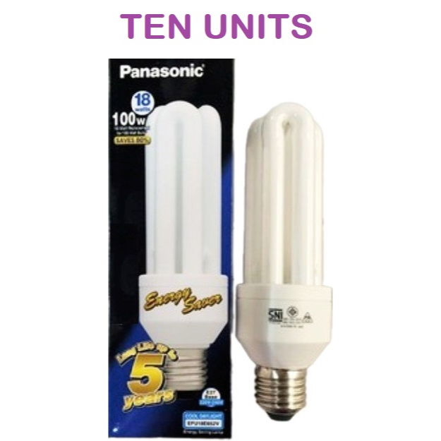 Panasonic 18W Energy Saving Light Bulb Ten Units Cool Daylight