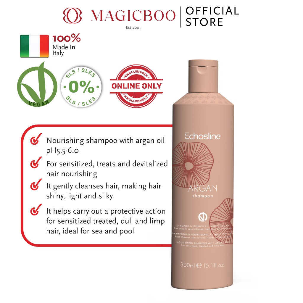 Magicboo Echosline Veganok Nourishing Shampoo With Argan Oil Sls Sles