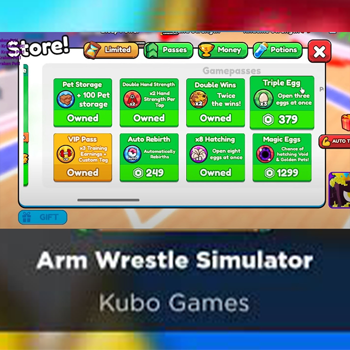 Arm Wrestle Simulator AWS Ready Stock Gamepass Malaysia Shopee Malaysia