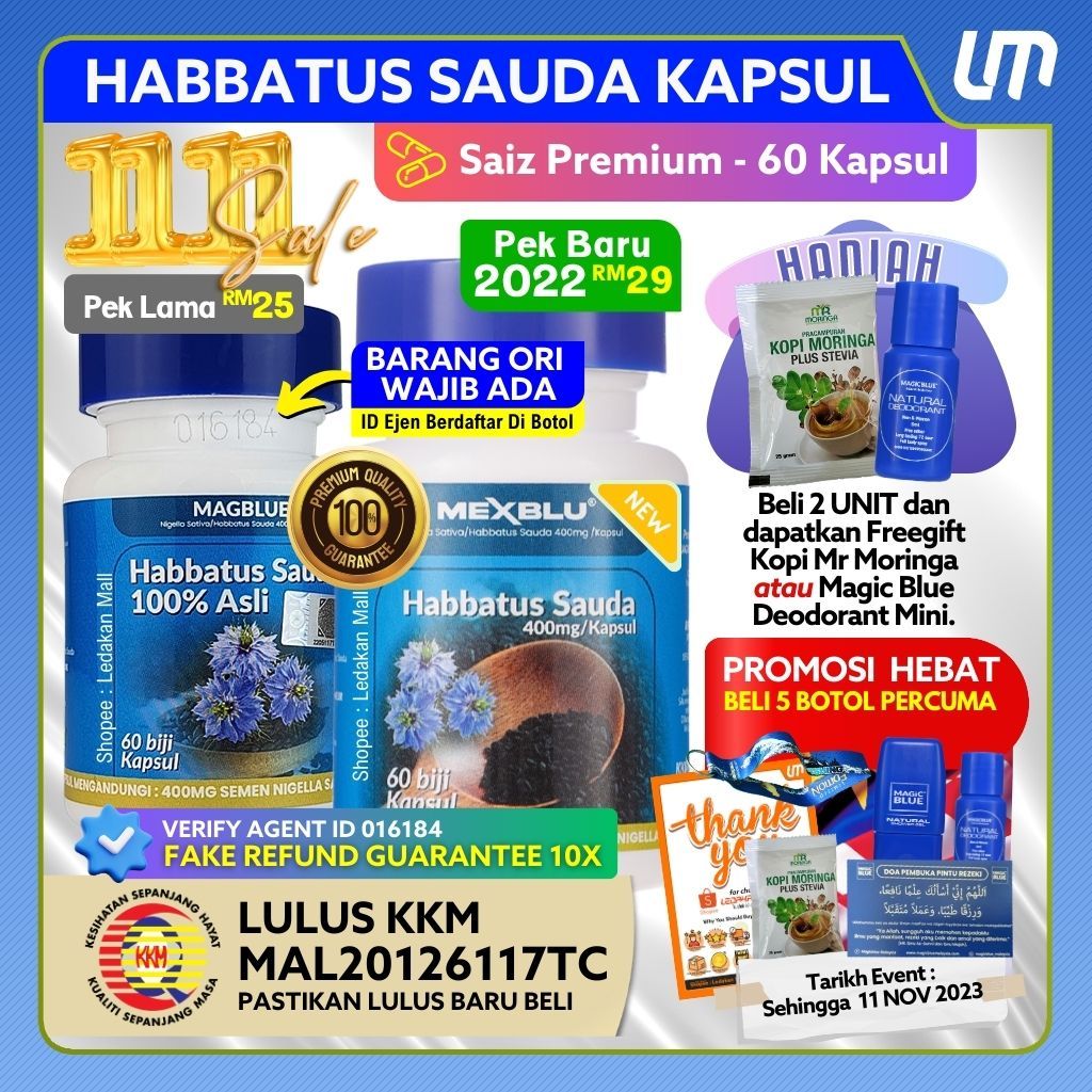 Kapsul Habbatus Sauda Mexblue By Magic Blue Lulus KKM Black Seed