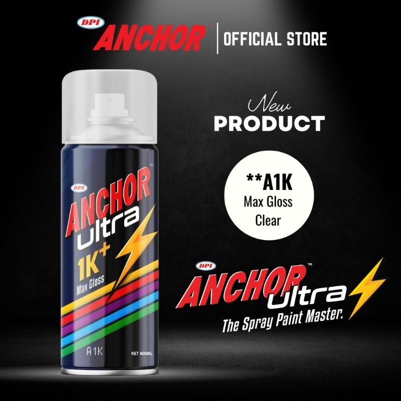 DPI Anchor Ultra 1K Max Gloss Clear Coat Spray Paint 400ml Clear