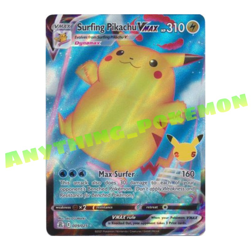 Pokemon Card Surfing Pikachu V VMAX 008 025 009 025 Ultra