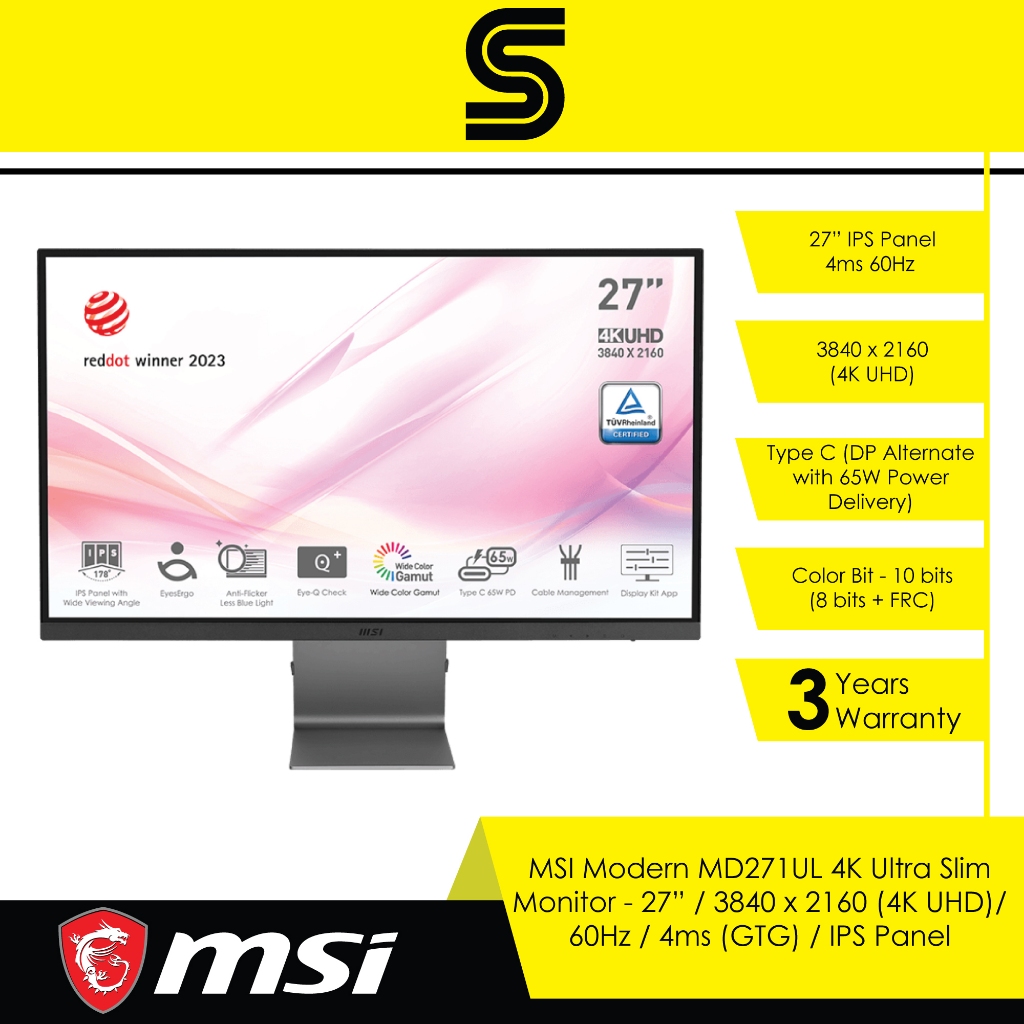 Msi Modern Md Ul K Ultra Slim Monitor X K Uhd