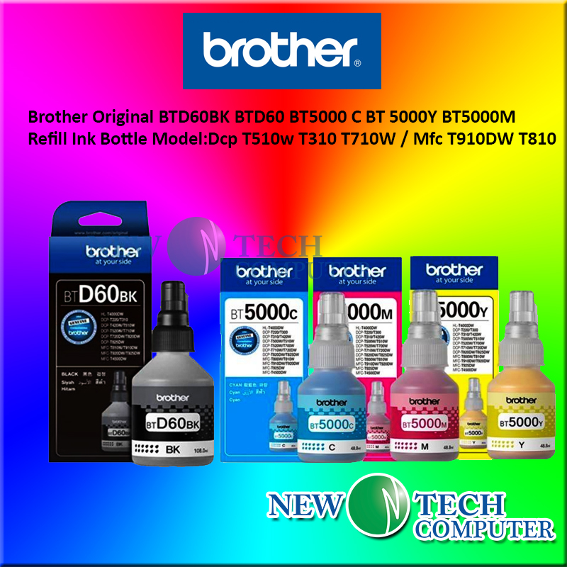 Brother Original BTD60BK BTD60 BT5000 C BT 5000Y BT5000M CMYK Refill