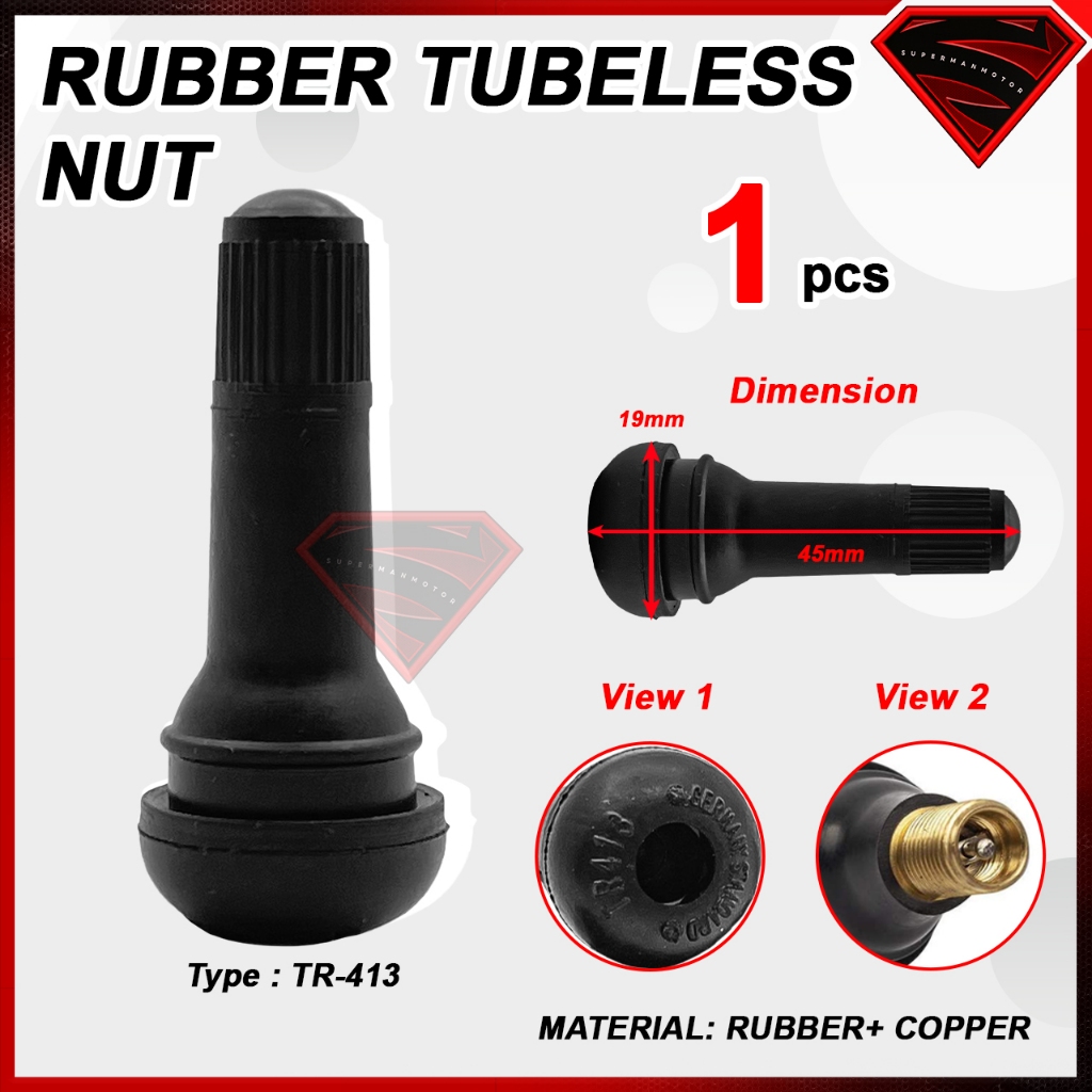 Kepala Tubeless Head Tiubless Tube Less Nut Getah Universal Motorcycle