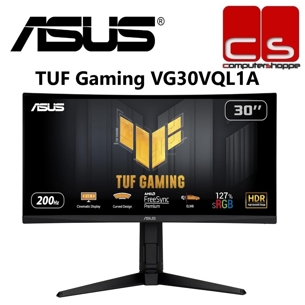 Asus TUF Gaming VG30VQL1A 29 5 WFHD 200HZ 1MS FREESYNC HDR VA Curved