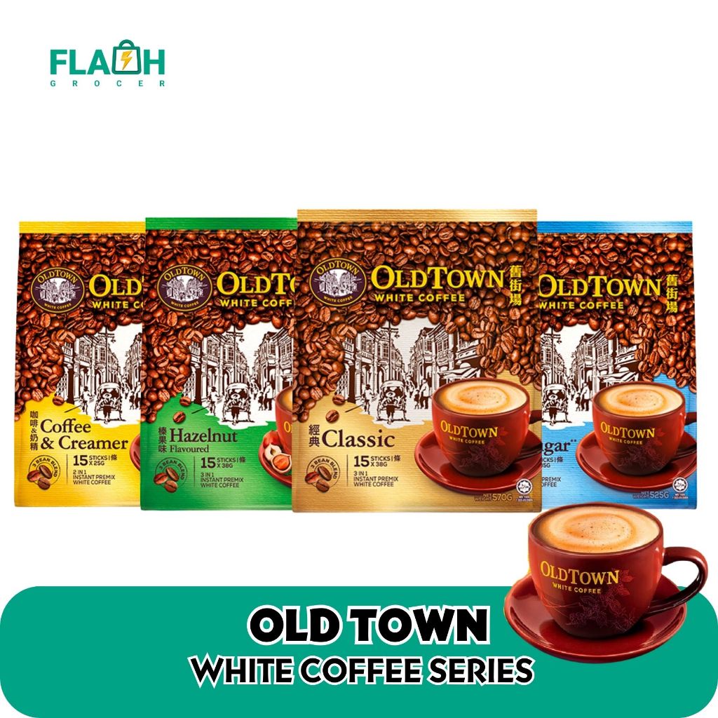 Old Town White Coffee 3 In 1 Classic Hazelnut Less Sugar 2 In 1