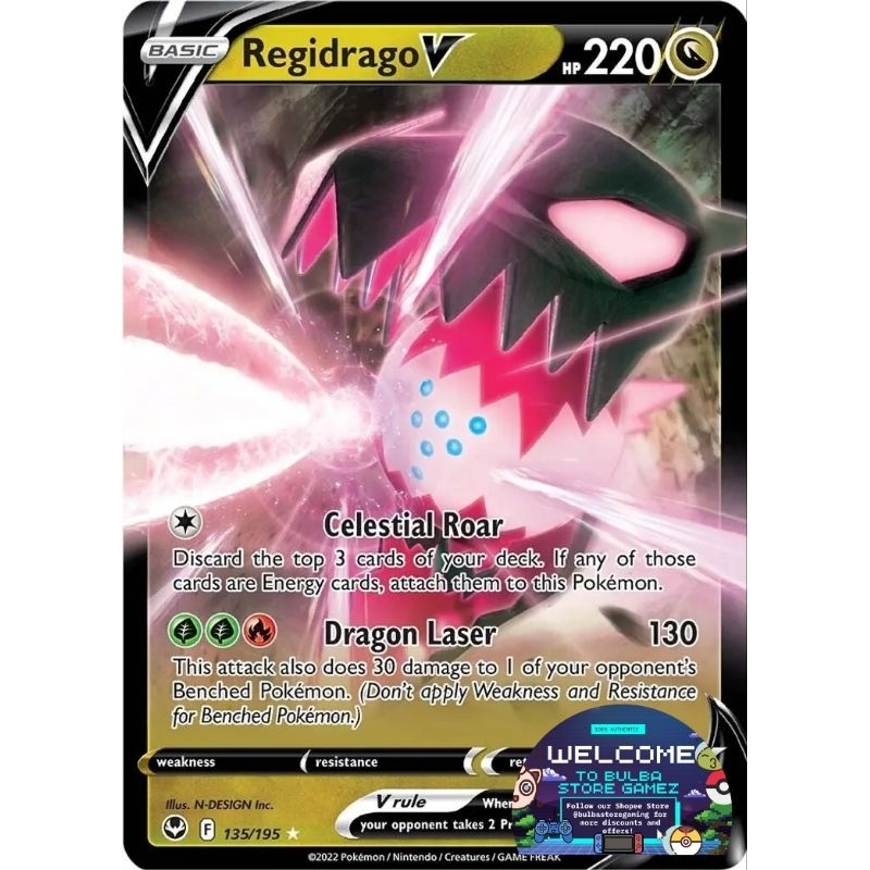 Regidrago V Ultra Rare Swsh Silver Tempest Pok Mon Tcg Card