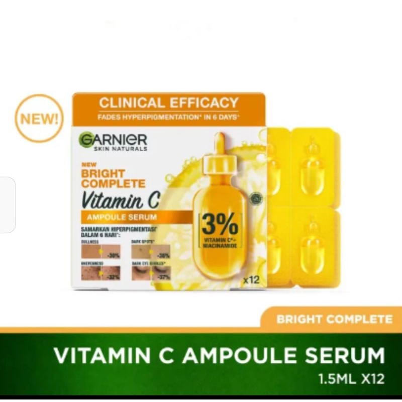 GARNIER Bright Complete Ampoule Serum 12 Units 3 Vitamin C