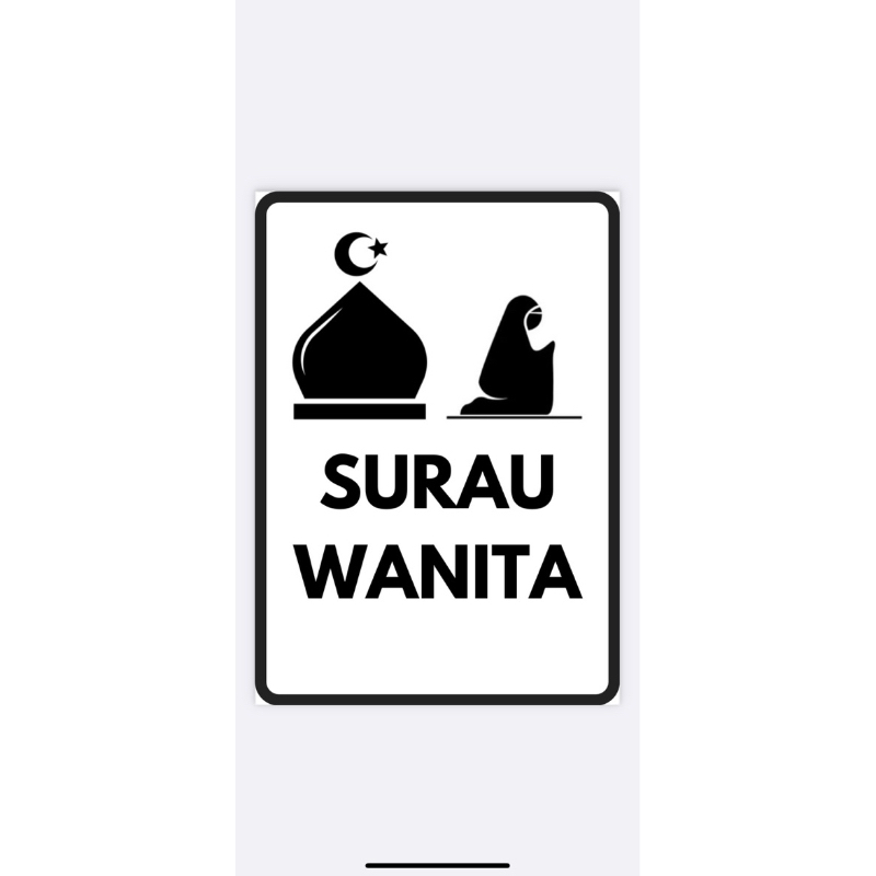 Sticker Surau Papan Tanda Surau Bilik Solat Signage Surau Surau