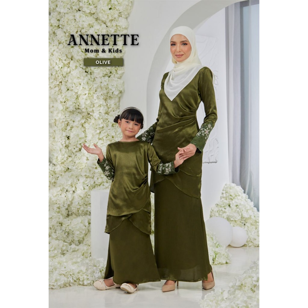 BAJU RAYA 2024ANNETTE BY ADEL MOM KURUNG VIRAL MODEN SATIN CRUSH