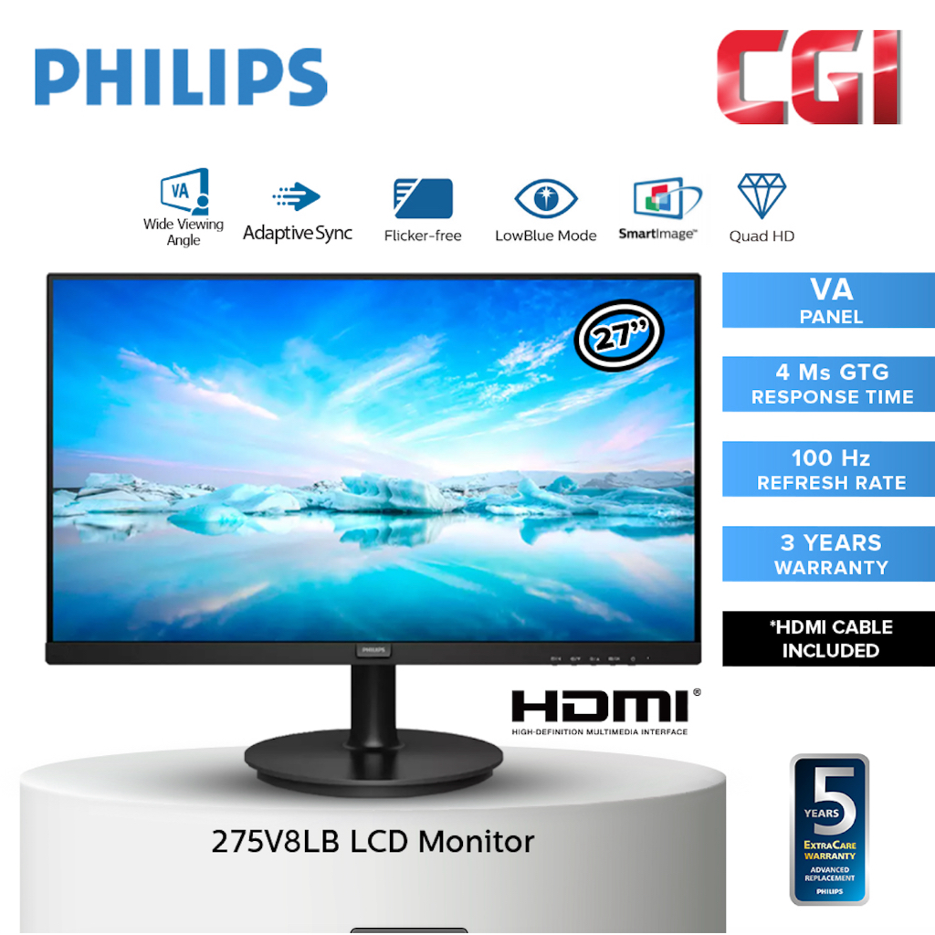 Philips V Lb Va Qhd Hz Ms Adaptive Sync Monitor Shopee