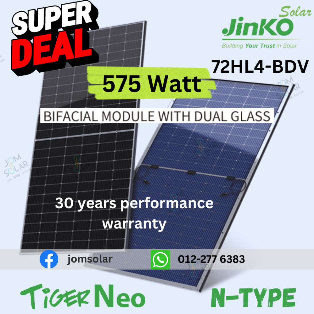 Jinko Solar 575W Bifacial 585W Monofacial N Type Monocrystalline