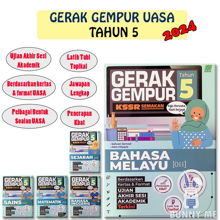 BUNNY 2024 Buku Latihan Gerak Gempur UASA KSSR Tahun 5 SASBADI