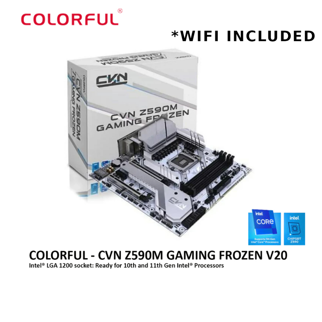 Colorful CVN Z590M GAMING FROZEN V20 WiFi MATX Intel Motherboard