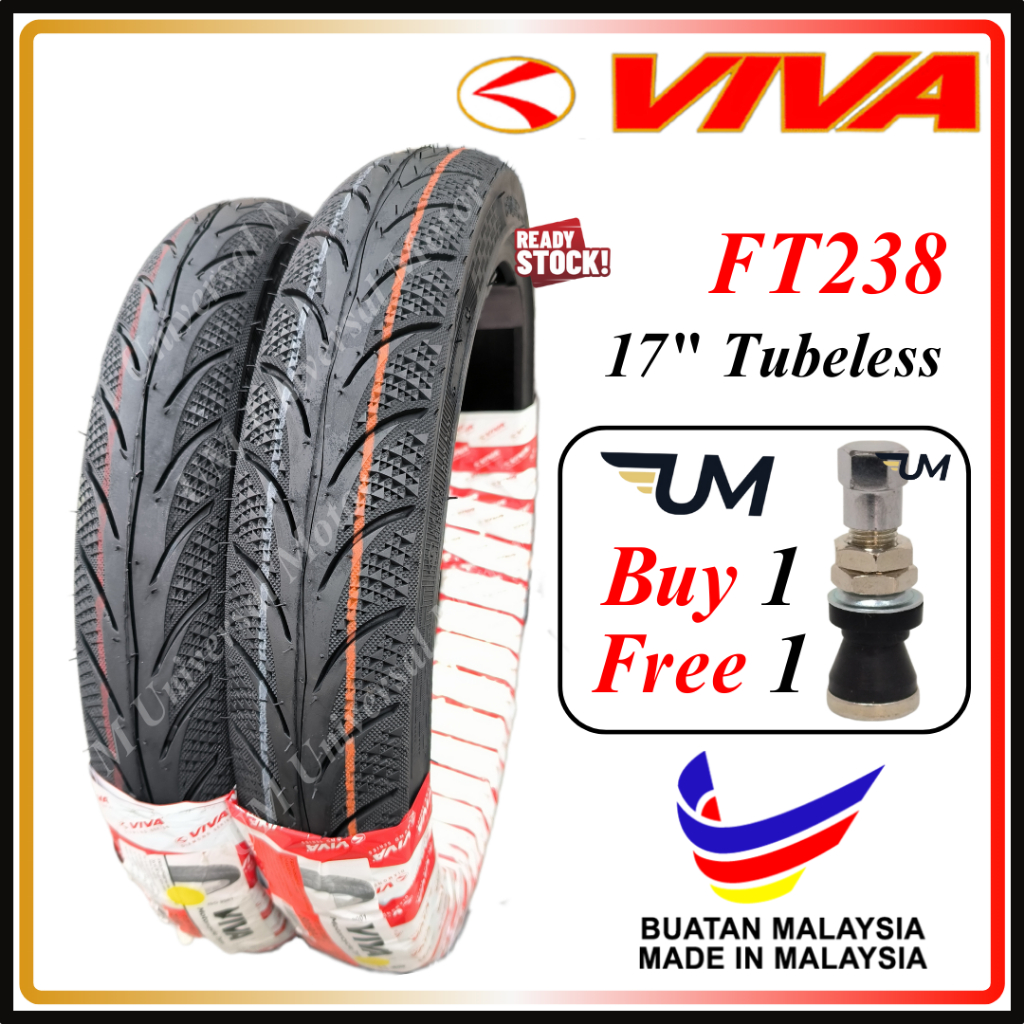 VIVA TUBELESS TYRE 17 FT238 BUNGA MAXXIS DIAMOND 70 90 17 80 90 17 120