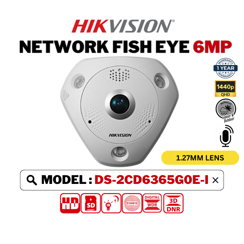 Hikvision Cctv Mp Full Hd P Ir Fisheye Fixed Dome Network Camera