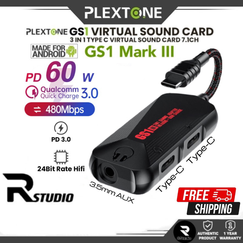 New Fast Charge W Plextone Gs Mark Iii Type C To Mm Aux Audio