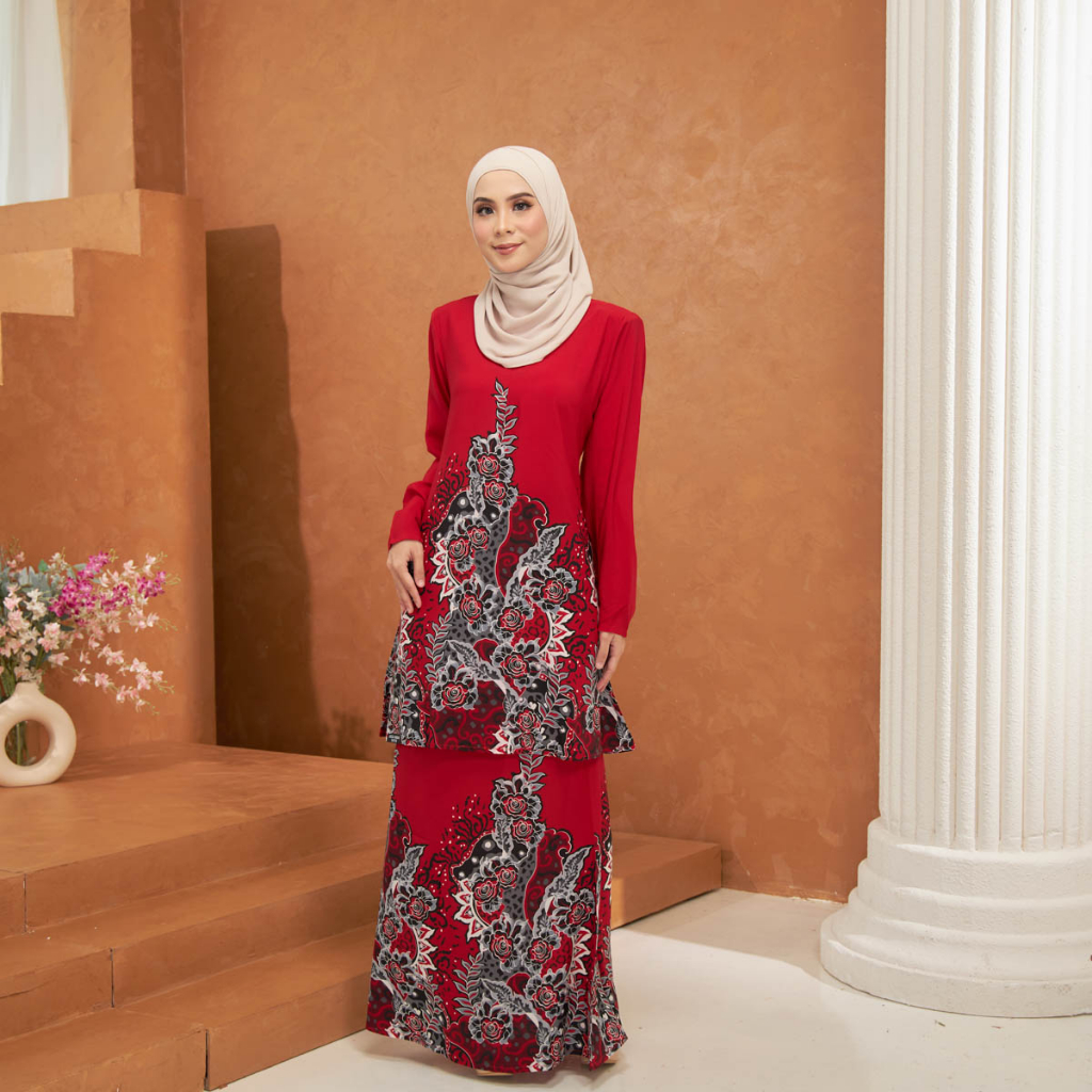 KURUNG BATIK ALANA KEMEJA BATIK DM L10 5 CREPE RED Shopee