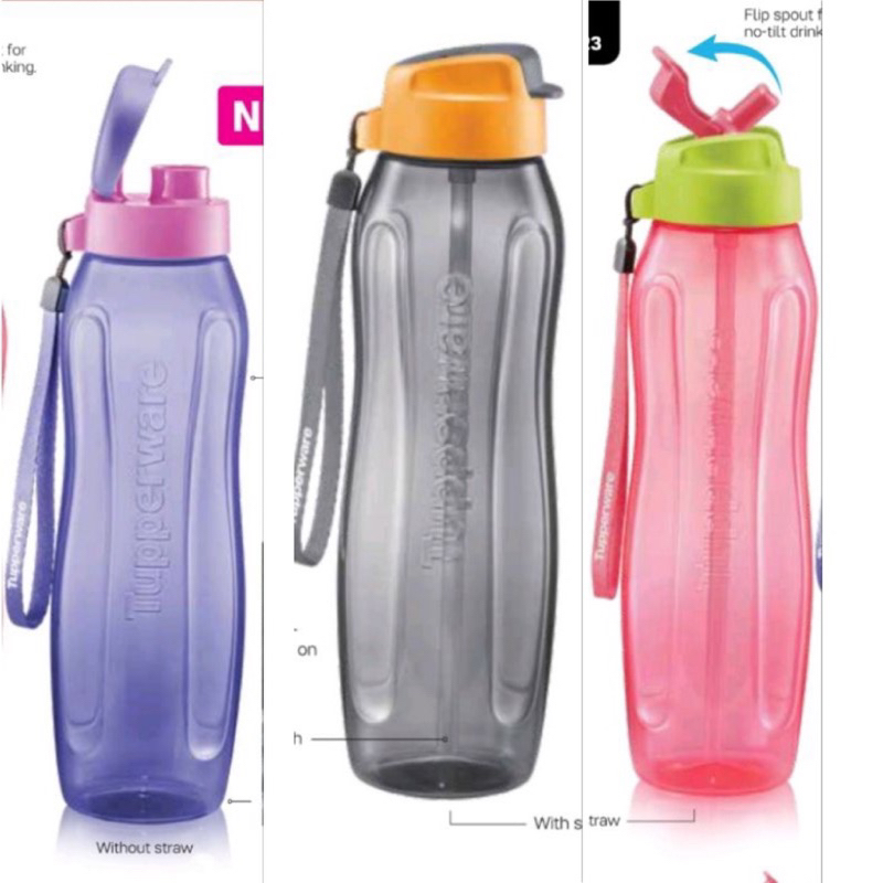 Tupperware Slim Eco Bottle 1 0L 1pc With Straw Shopee Malaysia