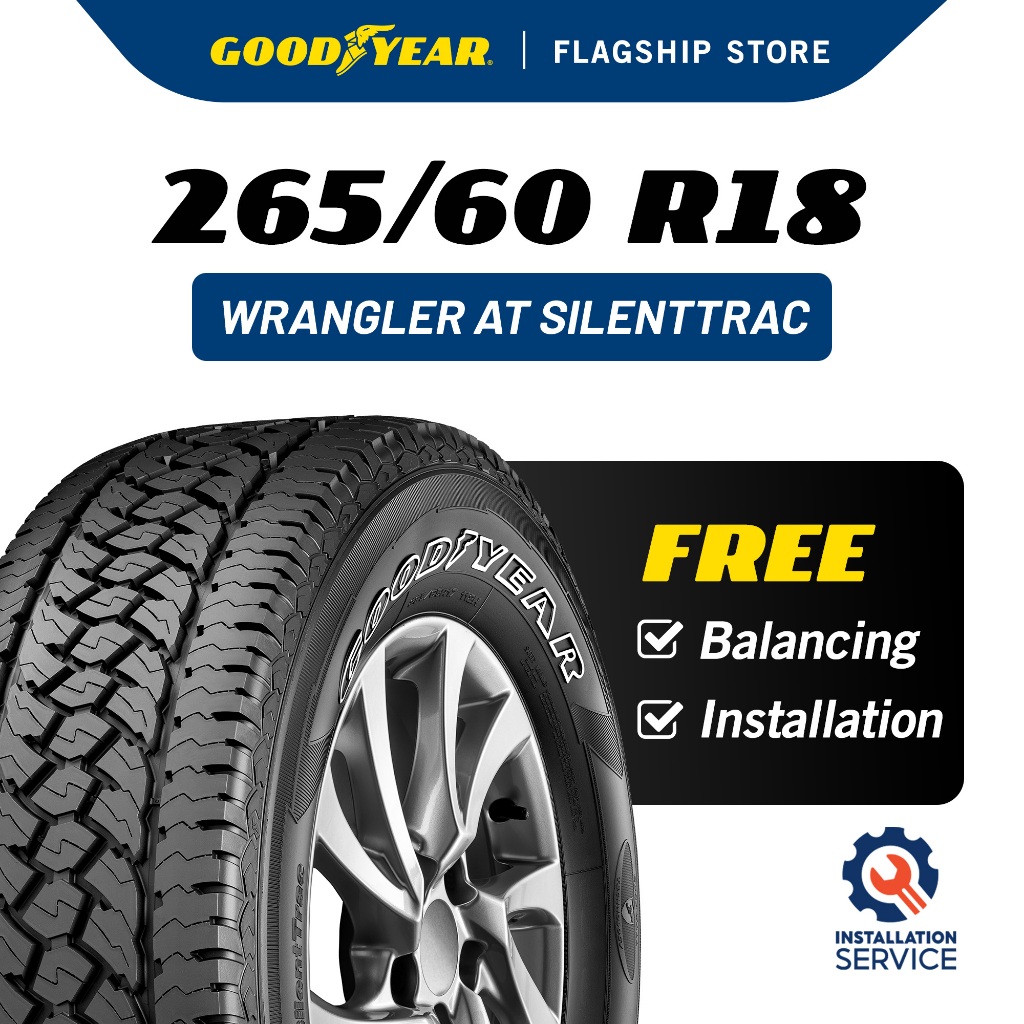 Installation Provided Goodyear 265 60R18 Wrangler AT SilentTrac OWL