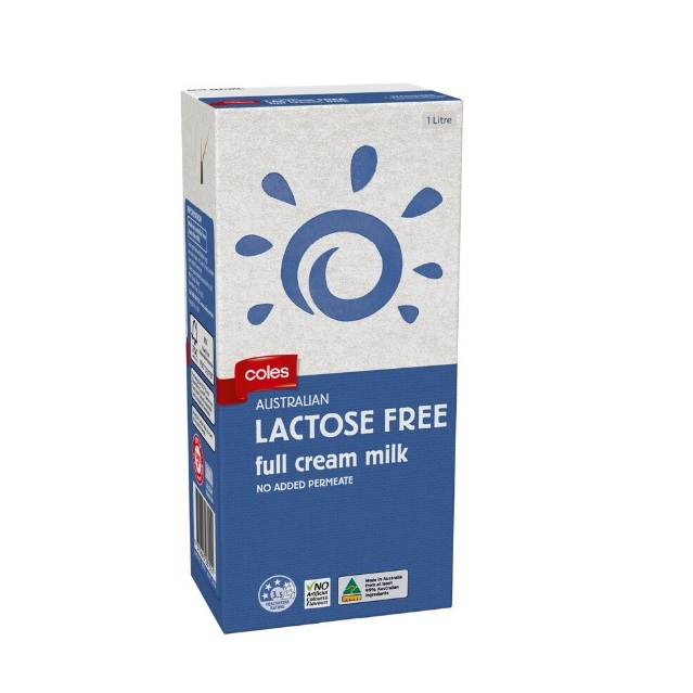 Coles Australian Lactose Free Full Cream Uht Milk No Added Permeate