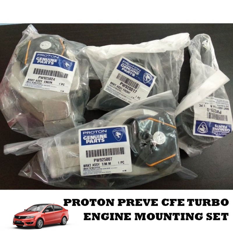 Original Proton Genuine Preve Cfe Turbo Engine Mounting Set 4 In 1