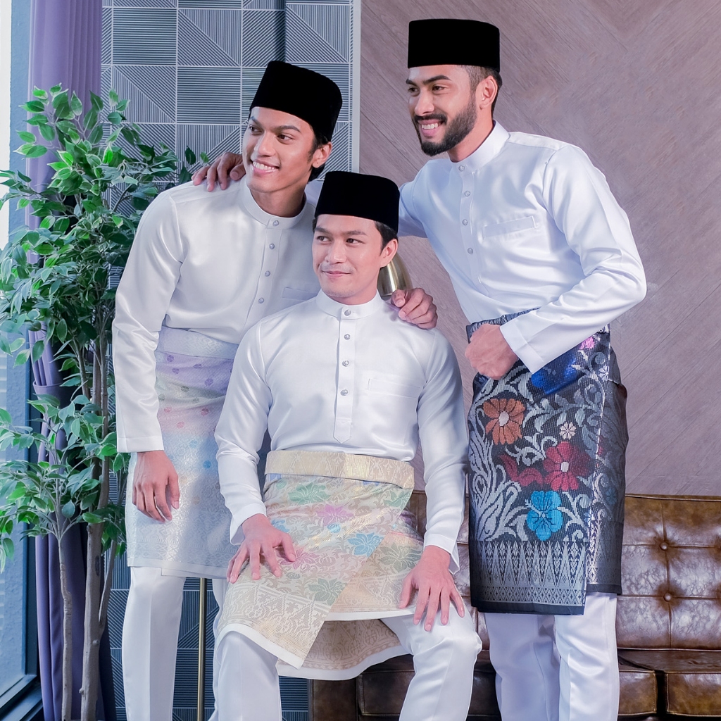 Baju Melayu Premium Duchess Matte Nikah Slim Fit Pure White Shopee