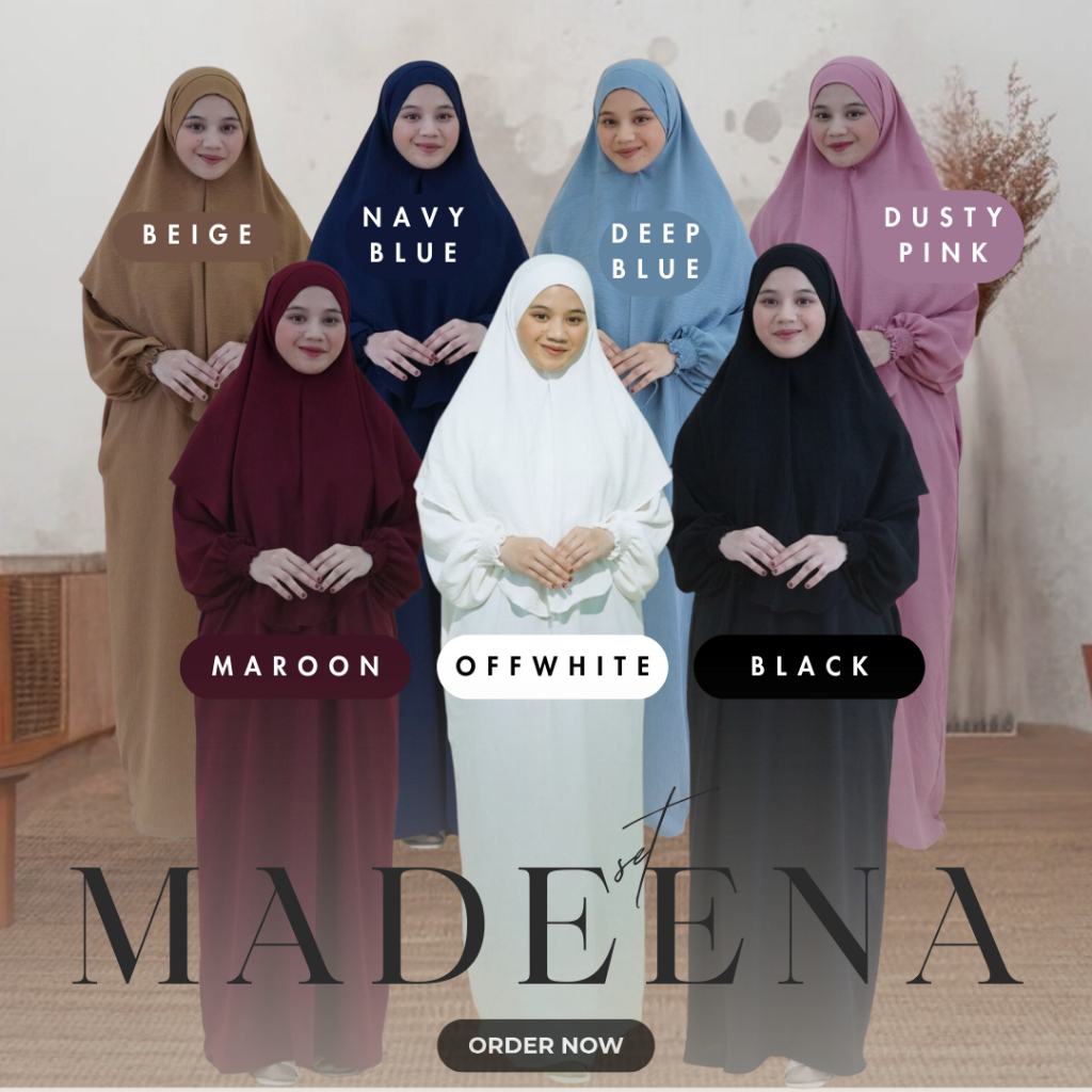 Madeena Set Jubah Ironless Free Tudung Khimar Labuh Umrah Haji Shopee