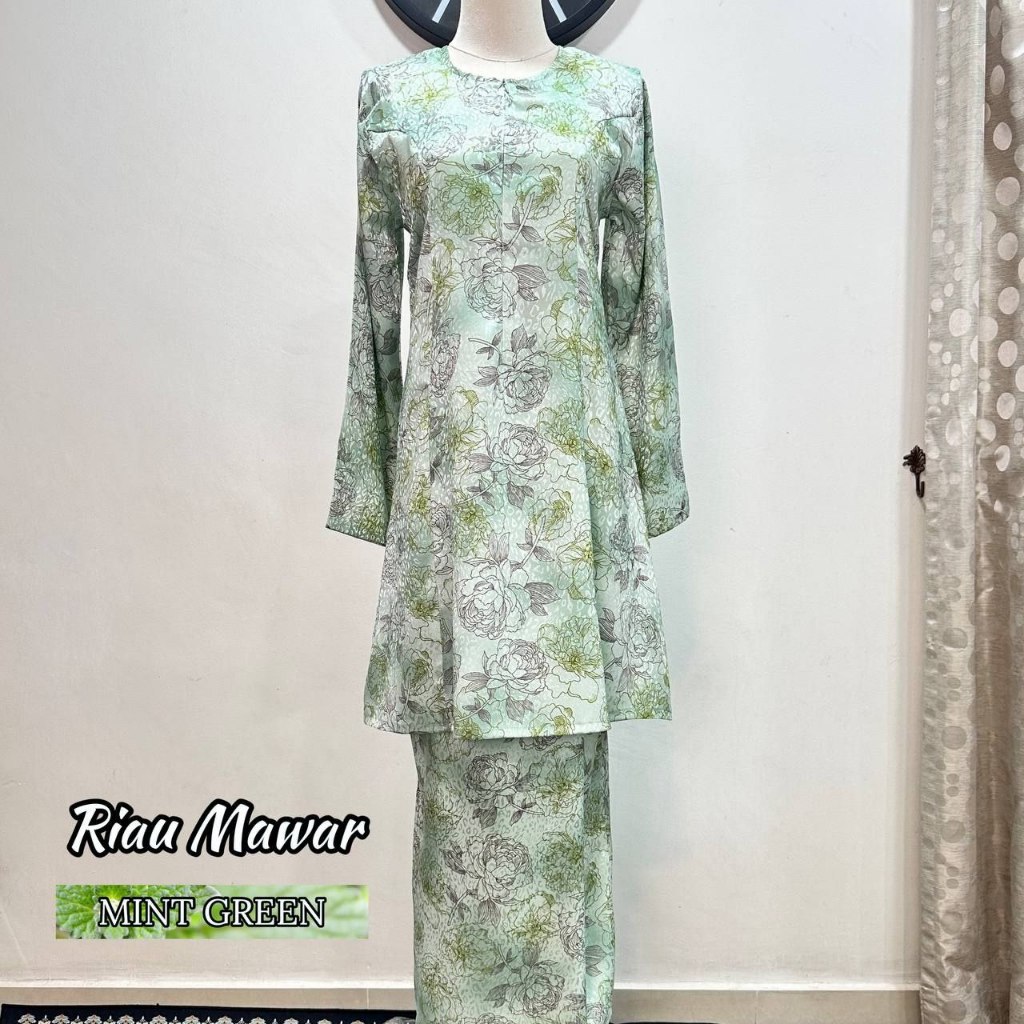 Kurung Riau Mawar Ironless By Bydanisha Baju Kurung Printed Riau Tanpa