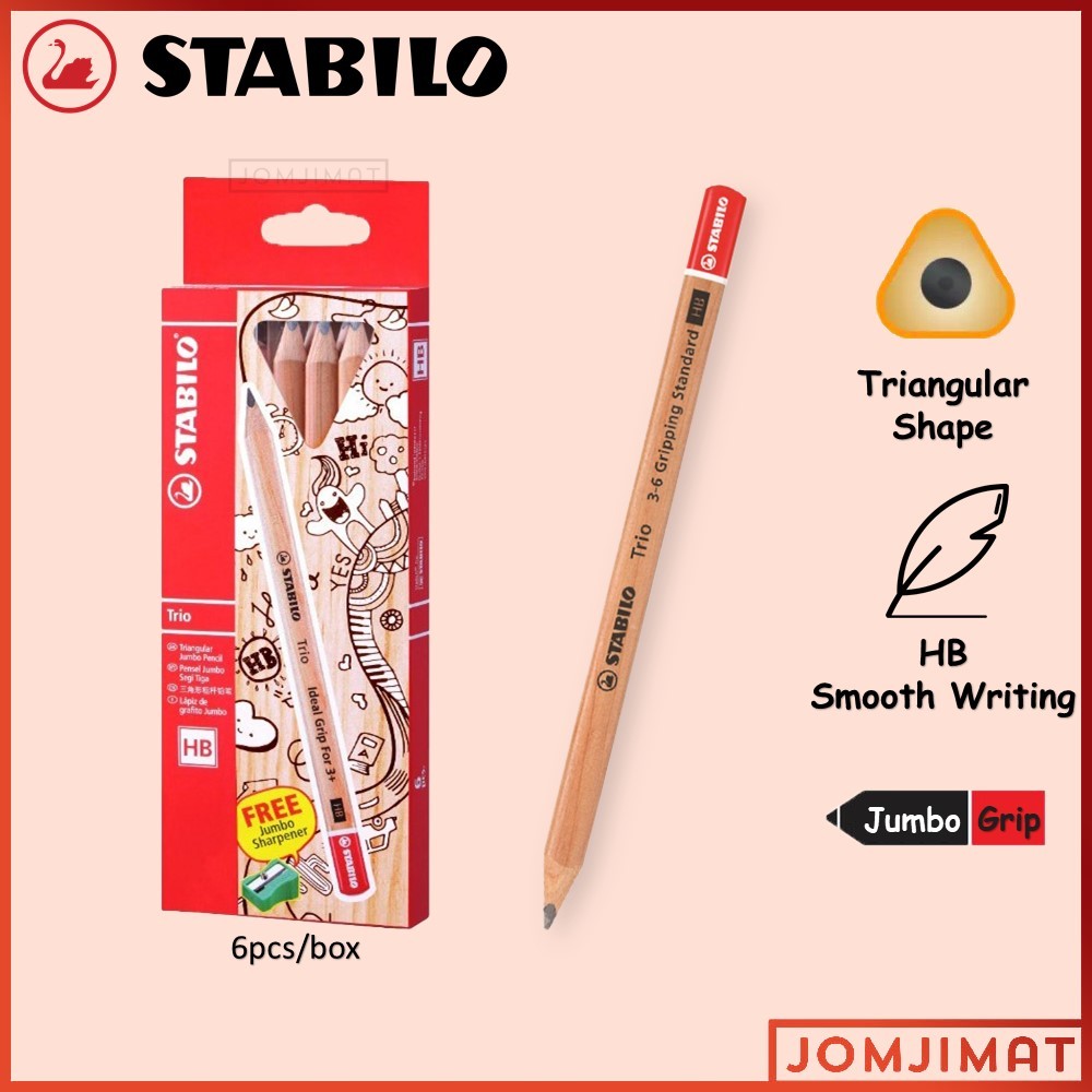 Stabilo Trio Triangular Jumbo Pencil 362HB6P1 6 S HB Pencil 1 S