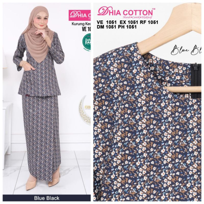 Koleksi Baju Kurung Kedah Cik Siti Eksklusif Dhia Cotton Size Xs