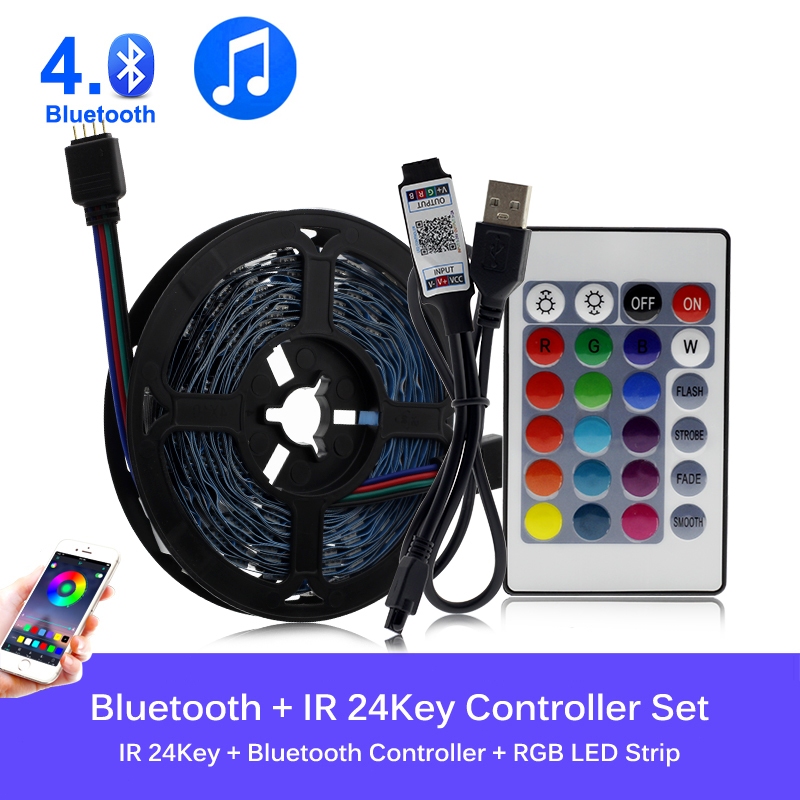 USB LED Strip Bluetooth Music Control 5050 RGB Flexible LED Light TV